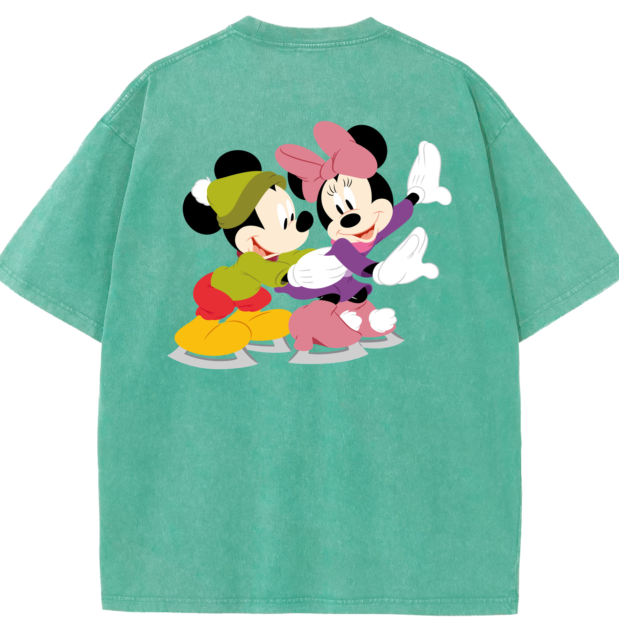 （画像用） ミッキーマウス Mickey Mouse 綿100% ヴィンテージ風 半袖Tシャツ（背面プリント）
